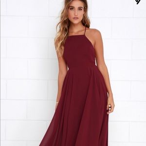 Red Maxi Dress Open Back